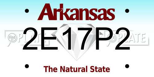 2E17P2 Arkansas License Plate