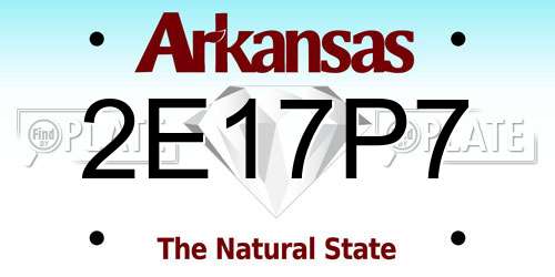 2E17P7 Arkansas License Plate