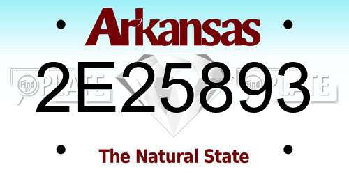 2E25893 Arkansas License Plate
