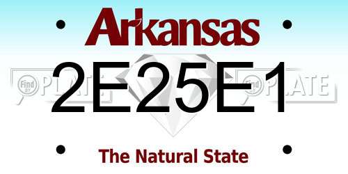2E25E1 Arkansas License Plate