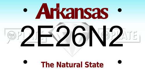 2E26N2 Arkansas License Plate