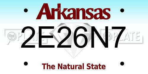 2E26N7 Arkansas License Plate