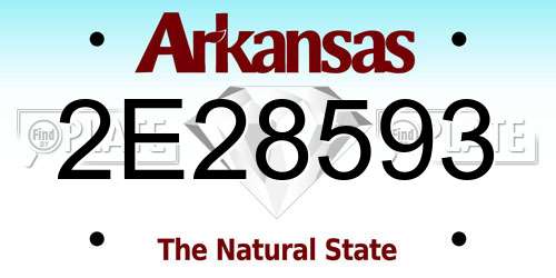 2E28593 Arkansas License Plate
