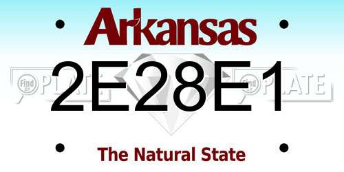2E28E1 Arkansas License Plate