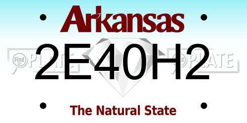 2E40H2 Arkansas License Plate
