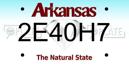 2E40H7 Arkansas License Plate