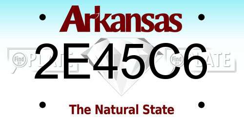2E45C6 Arkansas License Plate