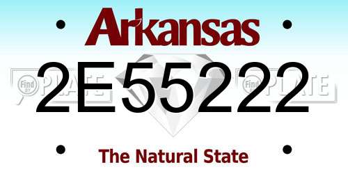 2E55222 Arkansas License Plate