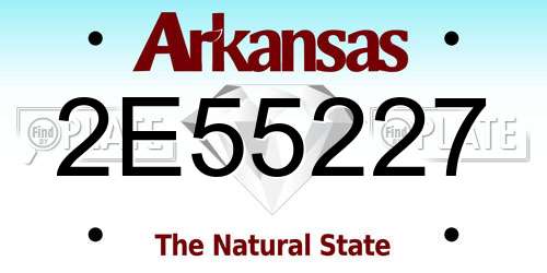 2E55227 Arkansas License Plate