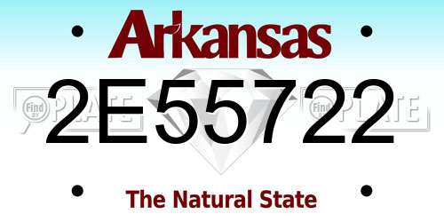 2E55722 Arkansas License Plate