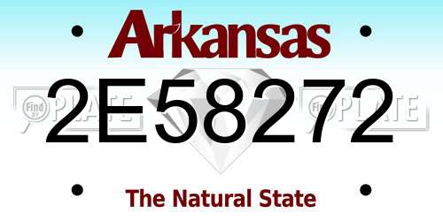 2E58272 Arkansas License Plate