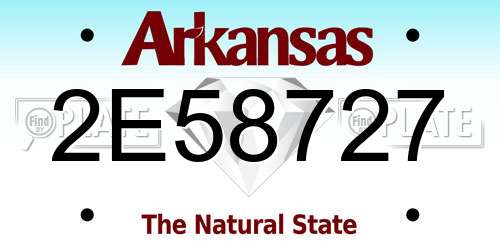 2E58727 Arkansas License Plate