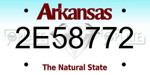 2E58772 Arkansas License Plate