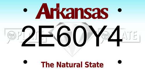 2E60Y4 Arkansas License Plate