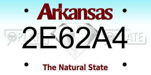 2E62A4 Arkansas License Plate