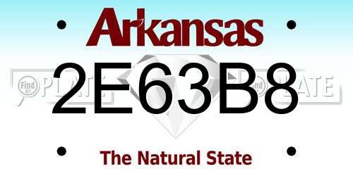 2E63B8 Arkansas License Plate