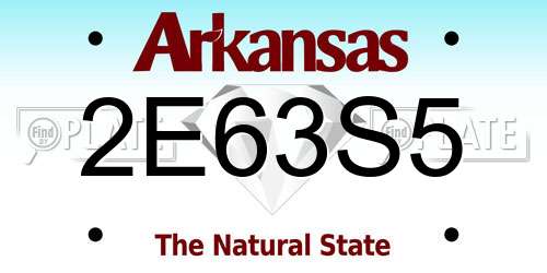 2E63S5 Arkansas License Plate