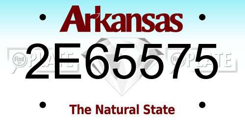 2E65575 Arkansas License Plate
