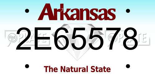 2E65578 Arkansas License Plate
