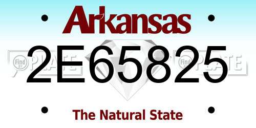 2E65825 Arkansas License Plate
