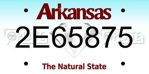 2E65875 Arkansas License Plate