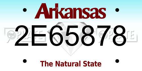 2E65878 Arkansas License Plate