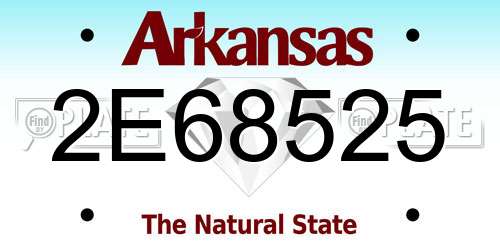 2E68525 Arkansas License Plate