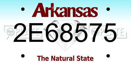 2E68575 Arkansas License Plate