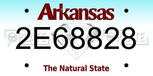 2E68828 Arkansas License Plate