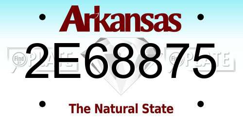 2E68875 Arkansas License Plate