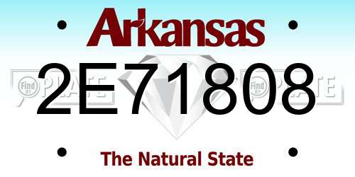 2E71808 Arkansas License Plate