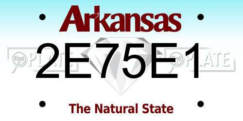 2E75E1 Arkansas License Plate