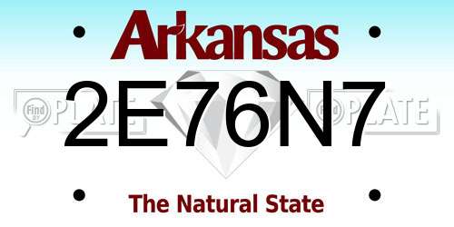 2E76N7 Arkansas License Plate