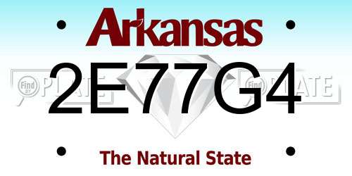 2E77G4 Arkansas License Plate