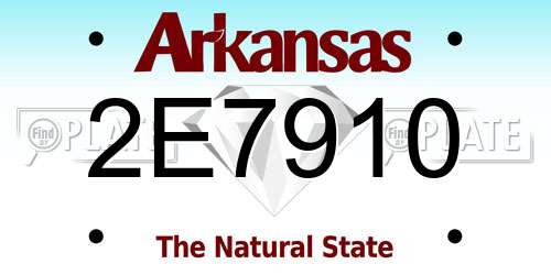2E7910 Arkansas License Plate