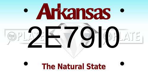 2E79I0 Arkansas License Plate