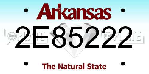 2E85222 Arkansas License Plate