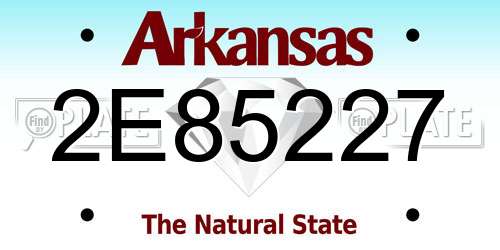 2E85227 Arkansas License Plate