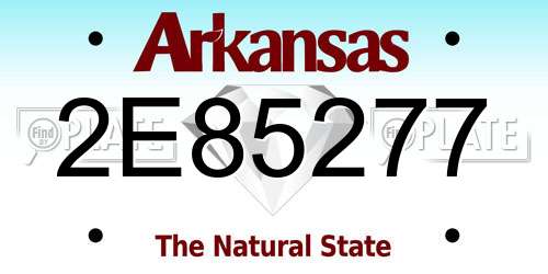 2E85277 Arkansas License Plate