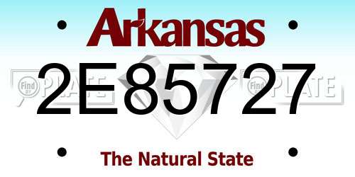 2E85727 Arkansas License Plate