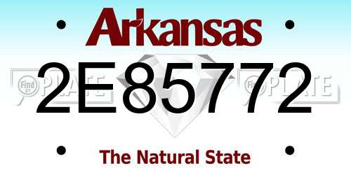 2E85772 Arkansas License Plate