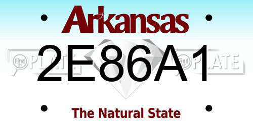 2E86A1 Arkansas License Plate