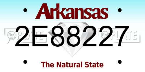 2E88227 Arkansas License Plate