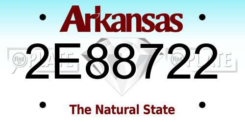 2E88722 Arkansas License Plate