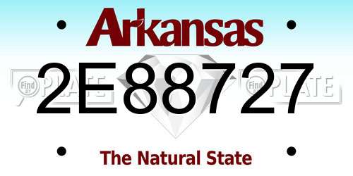 2E88727 Arkansas License Plate