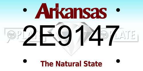 2E9147 Arkansas License Plate