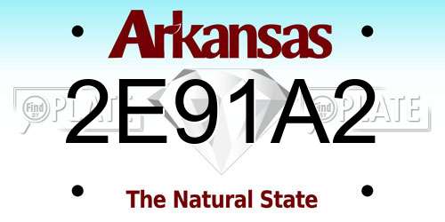 2E91A2 Arkansas License Plate