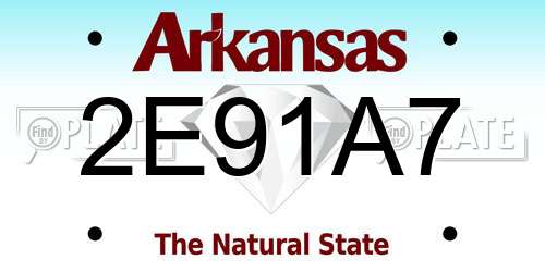 2E91A7 Arkansas License Plate