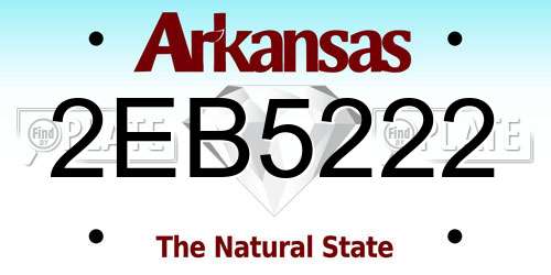 2EB5222 Arkansas License Plate