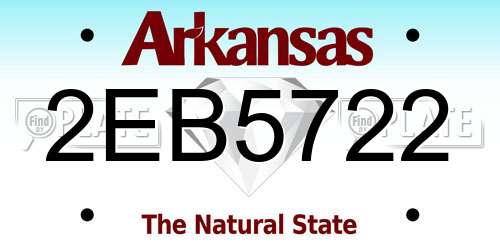 2EB5722 Arkansas License Plate
